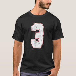 Camiseta 3 Contorno número 3 Ventilador Equipo Deportivo Va