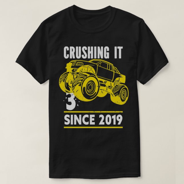 Camiseta 3 Crushing It Since 2019 For A Birthday Child (Diseño del anverso)
