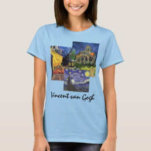 Camiseta 3 cuadros de arte famosos vintage van Gogh