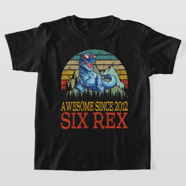 Camiseta 3 cumpleaños 6 Rex Shirt tercer dinosaurio 6 año O (Distribución)