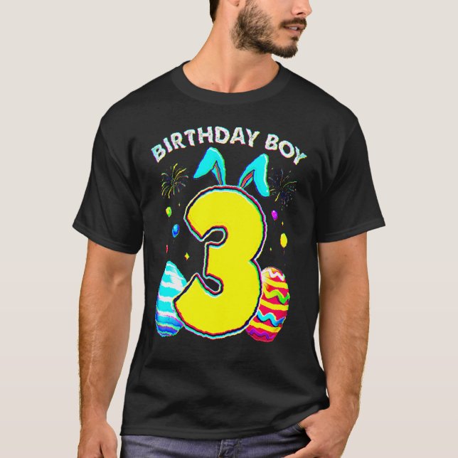 Camiseta 3 cumpleaños Conejo de Pascua Oídos 3 años Nacimie (Anverso)