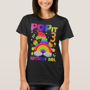 Camiseta 3 Cumpleaños Fidget Toy Pop It Chica de cumpleaños