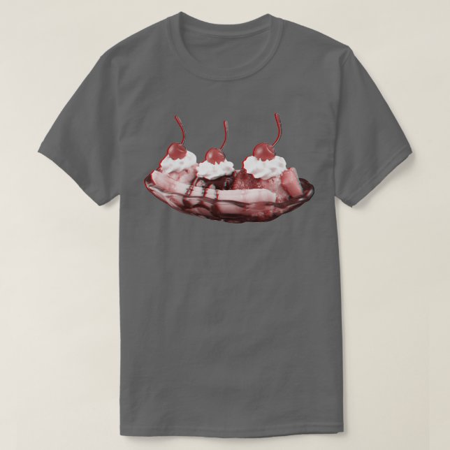 Camiseta 3.D Banana Split blanco y negro (Diseño del anverso)