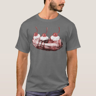 Camiseta 3.D Banana Split blanco y negro