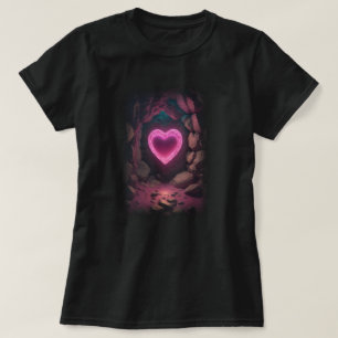 Camiseta 3.d Corazón brillante profundo por dentro
