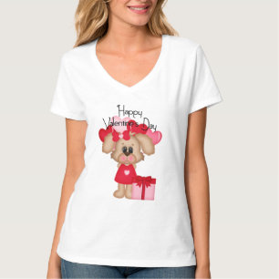 Camiseta 3 del Día de San Valentín feliz chica Per