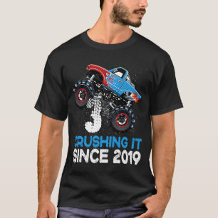 Camiseta 3 Desde 2019 Monster Truck 3rd Birthda