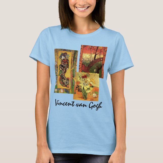 Camiseta 3 diferentes Bellas Artes japoneses van Gogh Vinta (Anverso)