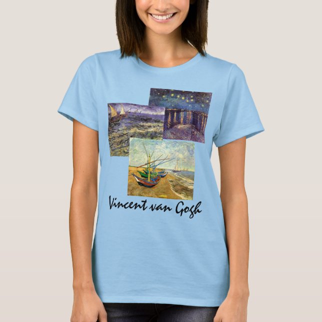 Camiseta 3 diferentes obras de arte marítimo de Vincent van (Anverso)