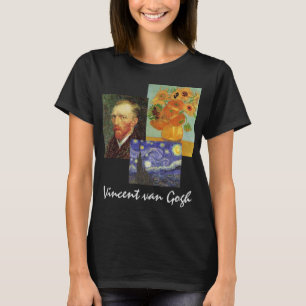 Camiseta 3 diferentes pinturas de arte famosas de Van Gogh 