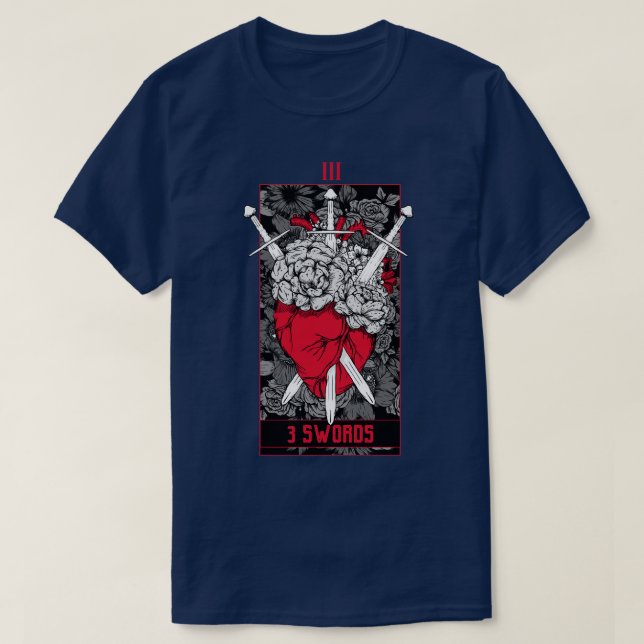 Camiseta 3 Espadas Tarot d Red (Diseño del anverso)