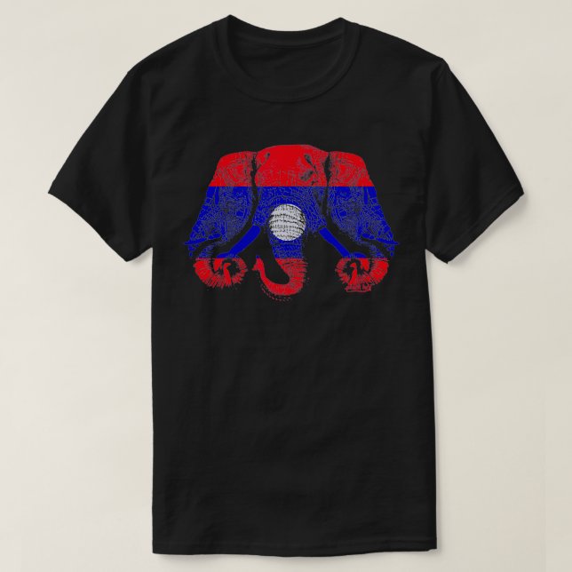Camiseta 3 Estilo de diseño de elefantes con cabeza Reino o (Diseño del anverso)