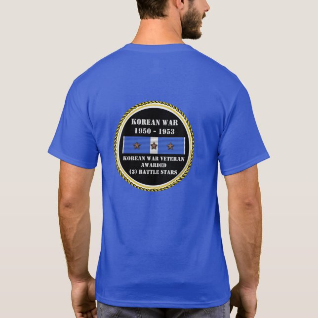 CAMISETA 3 ESTRELLAS DE BATALLA VETERANO DE GUERRA COREANO (Reverso)