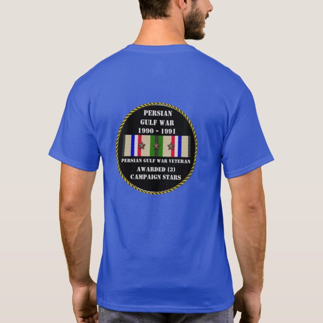 CAMISETA 3 ESTRELLAS DE CAMPAÑA VETERANO DE GUERRA DEL GOLF (Reverso)