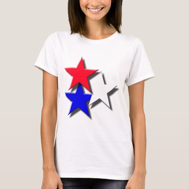 Camiseta 3 estrellas, rojos, blancos y azules (Anverso)