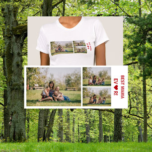 Camiseta 3 fotos del mejor día de la madre Collage de fotos