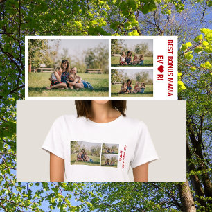 Camiseta 3 Fotos Mejor Bono Mamá Siempre Collar de Fotos de
