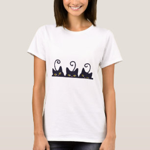 Camiseta 3 gatos negros Divertidos amantes del gato diseñan