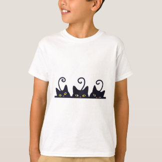 Camiseta 3 gatos negros Divertidos amantes del gato diseñan