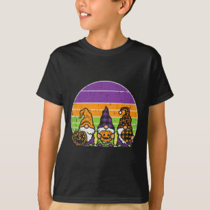 Camiseta 3 Gnomes de leopardo trenzado calabaza retro Cos d