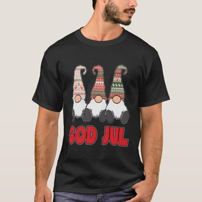 Camiseta 3 Gnomes nórdicos Dios Jul Christma sueca noruega (Anverso)