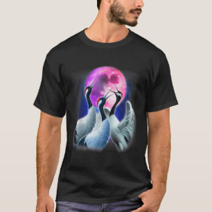 Camiseta 3 Grulla Trompetera Aullando a la Luna Grulla Dive