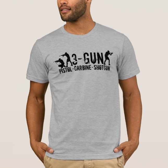 Camiseta 3-Gun - Pistola - carabina - escopeta (Anverso)