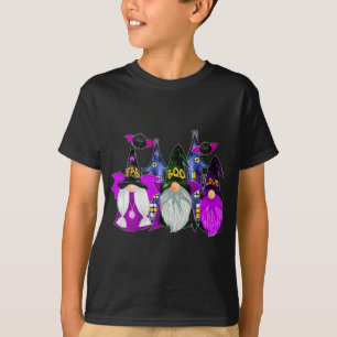 Camiseta 3 Halloween Gnomes Purple Gnome Vampire Gnome Witc