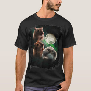 Camiseta 3 Hamsters Wolves Howves Howster 3 Hamster Moon Wo