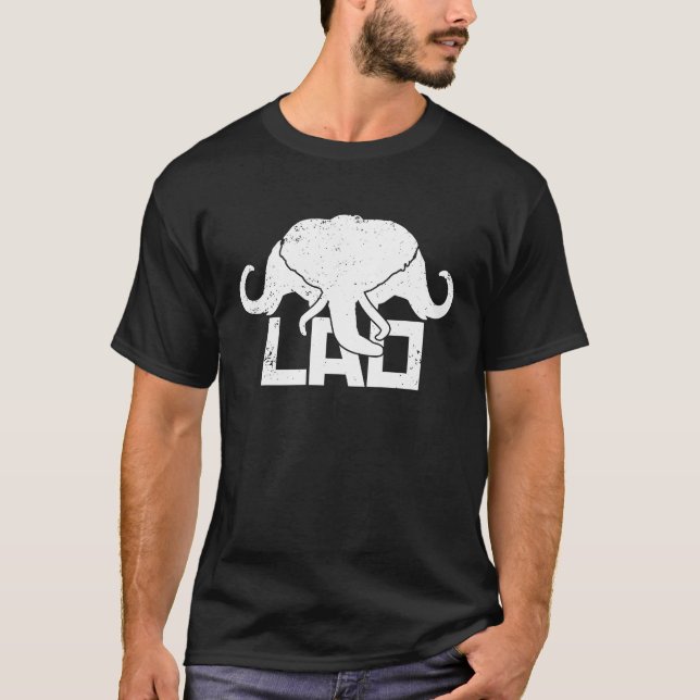 Camiseta 3 Headed Elephant LAO Original Kingdom of Laos Fla (Anverso)
