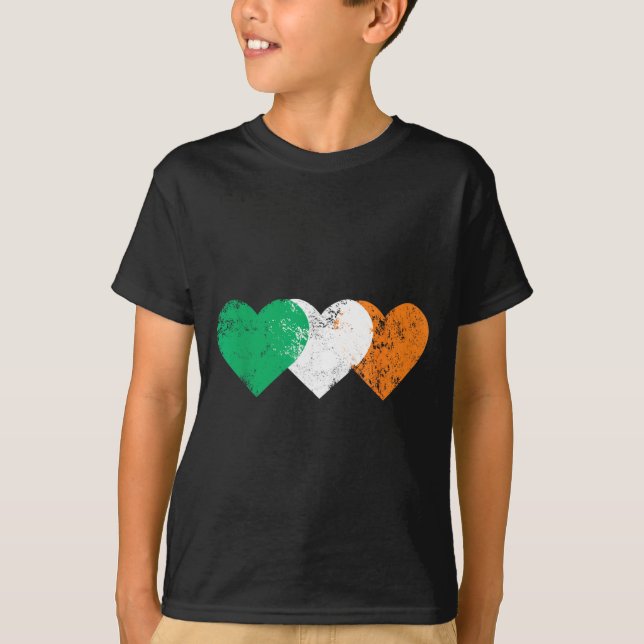 Camiseta 3 Hearts Ireland Flag St. Patricks Day Irish Flags (Anverso)