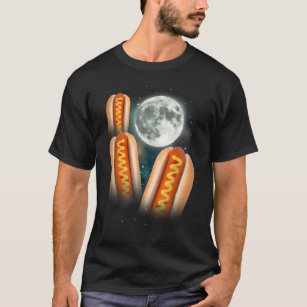 Camiseta 3 Hotdogs Howling At The Moon Unhinged Wieners