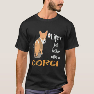 Camiseta 3 La vida es mejor con un Corgi