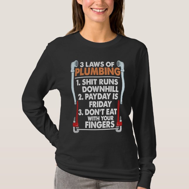 Camiseta 3 Laws Of Plumbing  I  Plumber Pipefitter (Anverso)