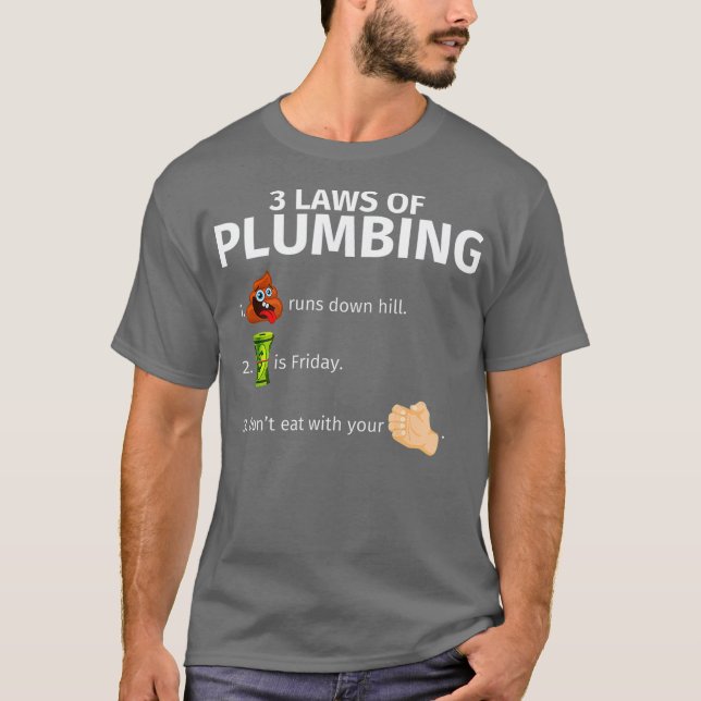Camiseta 3 Leyes De Regalo De Plumbing Gracioso (Anverso)