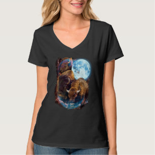 Camiseta 3 Luna Bison Búfalo Animal Bisonte