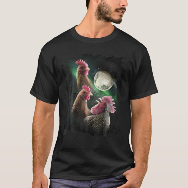 Camiseta 3 Luna de Pollo, Pollos de Lobo, Lobos Aplastando (Anverso)