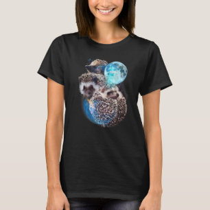 Camiseta 3 Luna Hedgehog Spiny Mammal Hedgepig Gráfico Hum