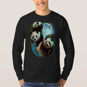 Camiseta 3 Luna Panda Bambú Oso Sichuan Humor Animal