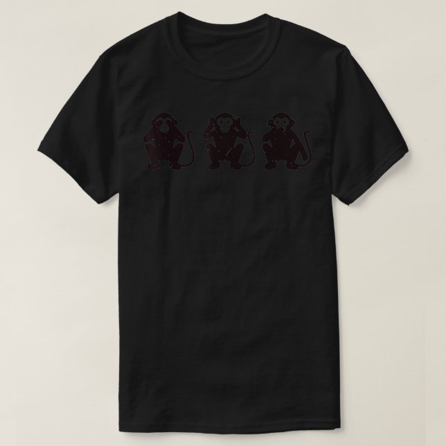 Camiseta 3 Monkeys Three Wise Monkeys See Hear Speak No Evi (Diseño del anverso)