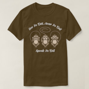 Camiseta 3 monos sabios ven ningún, oyen ningún, no hablan