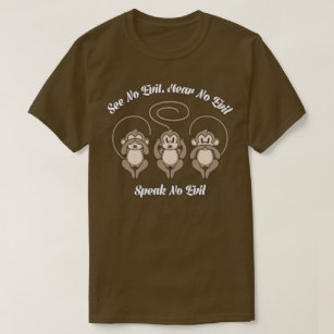Camiseta 3 monos sabios ven ningún, oyen ningún, no hablan