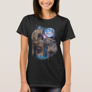 Camiseta 3 Moon Capybara Funny Capibara Rodent Animal Lover