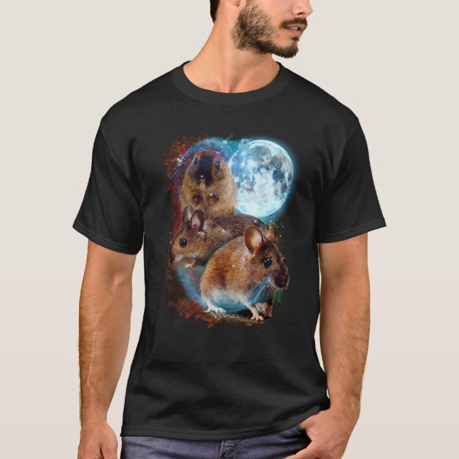 Camiseta 3 Moon Mouse Murine Rodent Rain Animal (Anverso)
