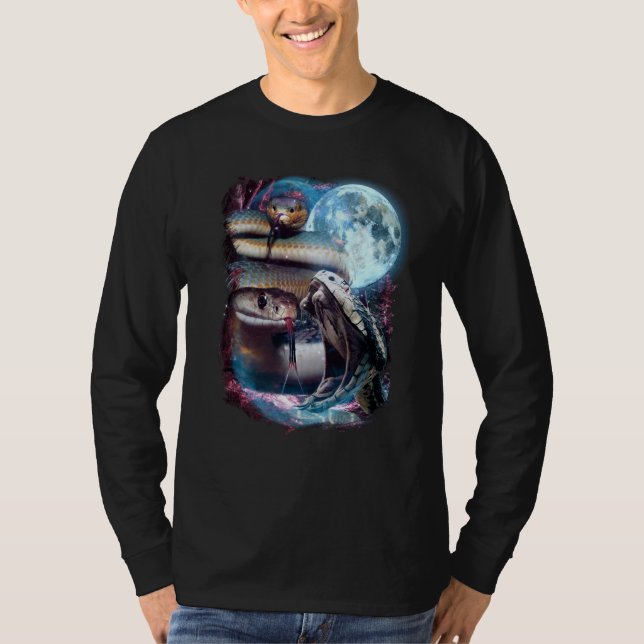 Camiseta 3 Moon Snake Squamata Reptile Animal (Anverso)