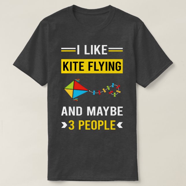 Camiseta 3 personas comen cometas voladoras (Diseño del anverso)