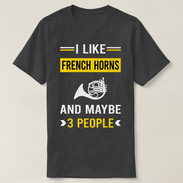 Camiseta 3 personas Horn TShirt francés (Diseño del anverso)