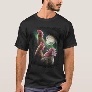 Camiseta 3 Pollos Luna Lobo Gallinas Lobos Aulladores