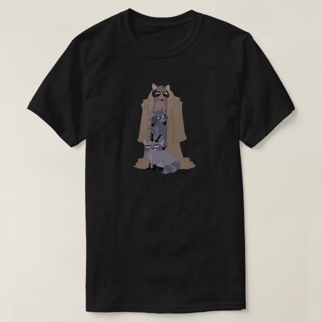 Camiseta 3 Raccones En Un Abrigo De Trench (Diseño del anverso)