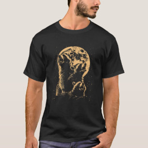 Camiseta 3 Racoon Moon Howling Raccoon Humor Meme Animales